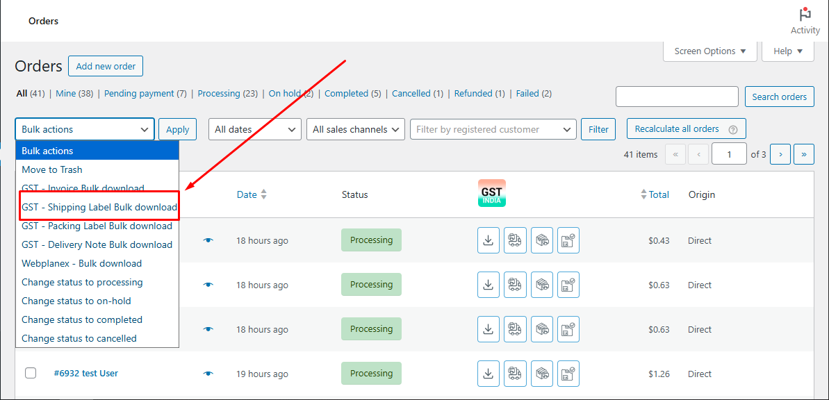 In the WooCommerce dashboard